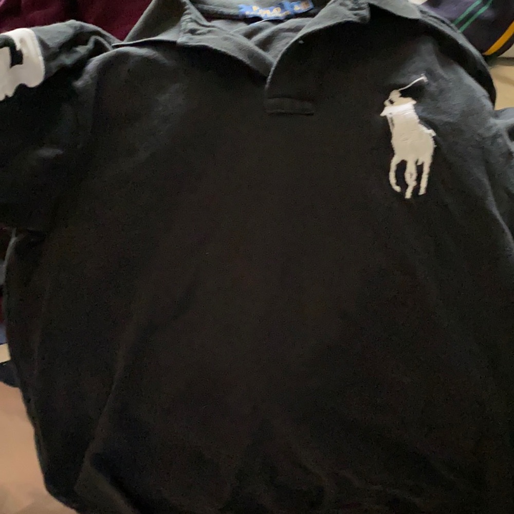 Black polo shirt